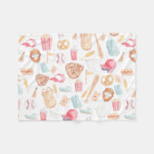 Couverture Polaire Watercolor Baseball (Devant (Horizontal))