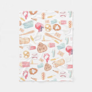 Couverture Polaire Watercolor Baseball