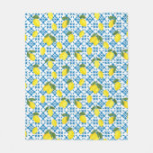 Couverture Polaire Watercolor Blue Tile Yellow Lemon Watercolor (Devant)