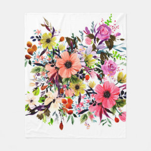 Couverture Polaire Watercolor boho composition. A large bouquet of wi