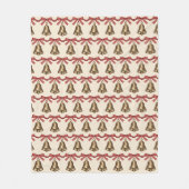 Couverture Polaire Watercolor Christmas Bells With Red Bows (Devant)