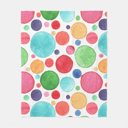Couverture Polaire Watercolor Circles (Devant)