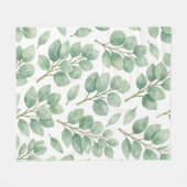 Couverture Polaire Watercolor Eucalyptus Greenery Pattern (Devant (Horizontal))