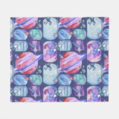 Couverture Polaire Watercolor Galaxy Patchwork (Devant (Horizontal))
