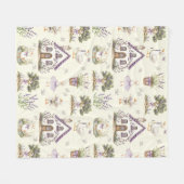 Couverture Polaire Watercolor Goose Lavender Farm House (Devant (Horizontal))