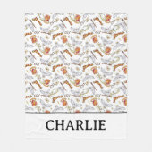 Couverture Polaire Watercolor GRYFFINDOR™ Hedwig Pattern (Devant)