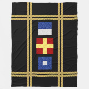 Couverture Polaire Watercolor Nautical Signal maritime Flag monogram