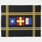 Couverture Polaire Watercolor Nautical Signal maritime Flag monogram (Devant (Horizontal))