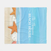 Couverture Polaire Watercolor Ocean Beach Seashing Beach House (Devant (Horizontal))