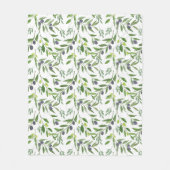 Couverture Polaire Watercolor Olive Pattern (Devant)