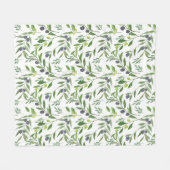 Couverture Polaire Watercolor Olive Pattern (Devant (Horizontal))