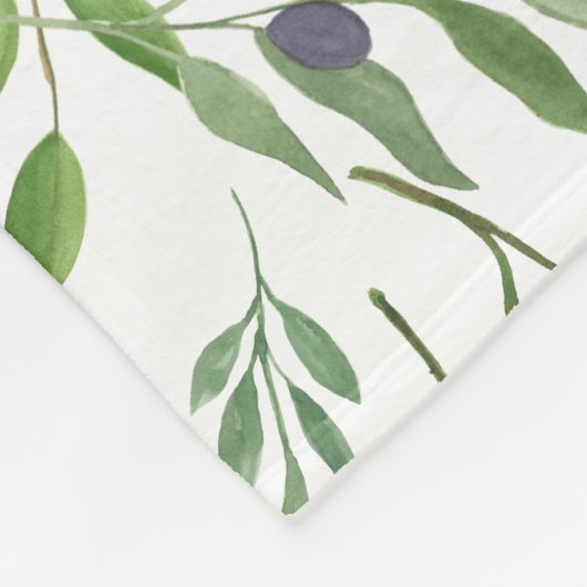 Couverture Polaire Watercolor Olive Pattern (Coin)