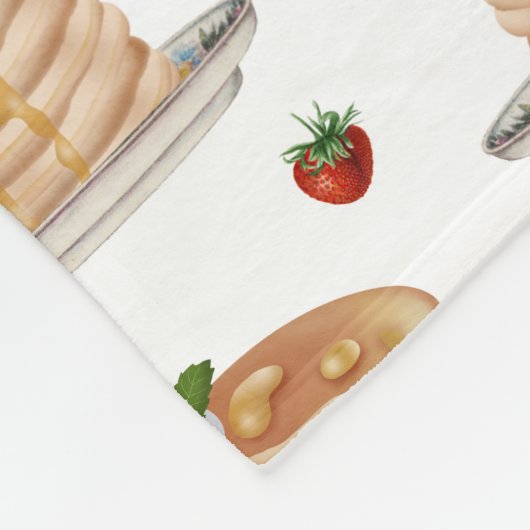 Couverture Polaire Watercolor Pancakes Berries Breakfast Brunch (Coin)