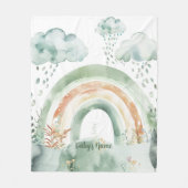 Couverture Polaire Watercolor Shades of Green Rainbow (Devant)