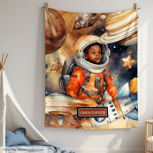 Couverture Polaire Watercolor Space Blanket Boys's Cosy Birthday Cade