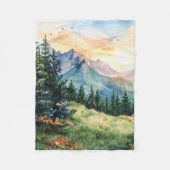 Couverture Polaire Watercolor Summer Mountain (Devant)