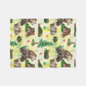 Couverture Polaire Watercolor Woodland (Devant (Horizontal))