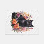 Couverture Polaire Watercolour Black Cat (Devant (Horizontal))