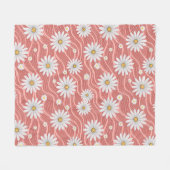 Couverture Polaire Wavy Pink Daisies (Devant (Horizontal))