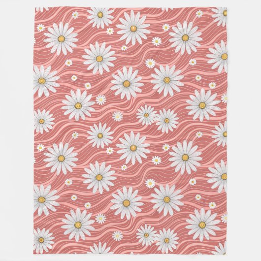 Couverture Polaire Wavy Pink Daisies  (Devant)