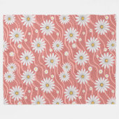 Couverture Polaire Wavy Pink Daisies  (Devant (Horizontal))