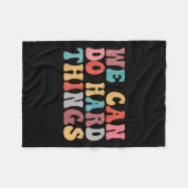 Couverture Polaire We Can Do Hard Things Groovy Retro Motivational Qu (Devant (Horizontal))