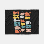 Couverture Polaire We Can Do Hard Things Motivational Teacher Wavy  (Devant (Horizontal))