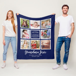Couverture Polaire We Love Grandma Photo Collage Personnalisé