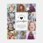 Couverture Polaire We Love Grandpa Photo Collage Handwritten Script (Devant)