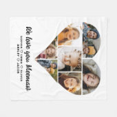 Couverture Polaire We Love You Meemaw Heart Modern Photo Collage (Devant (Horizontal))