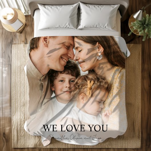Couverture Polaire We Love You Mom Photo Blanket - Cadeau personnalis