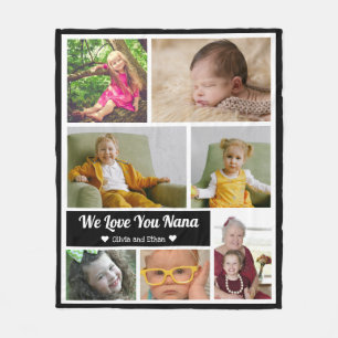 Couverture Polaire We Love You Nana 7 Photo Collage Petits-enfants