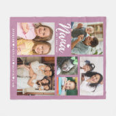 Couverture Polaire We Love You Nana Grandkids 6 Photo Collage Pink (Devant (Horizontal))