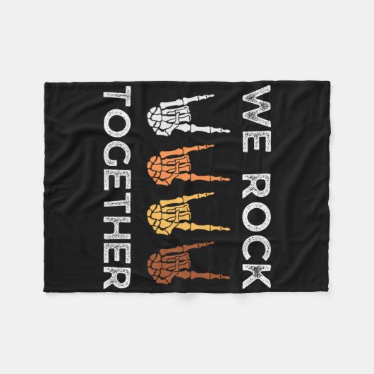Couverture Polaire We Rock Together Skeleton Hands Rock Funny Hallowe (Devant (Horizontal))