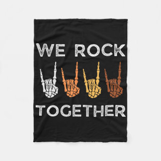 Couverture Polaire We Rock Together Skeleton Hands Rock Funny Hallowe