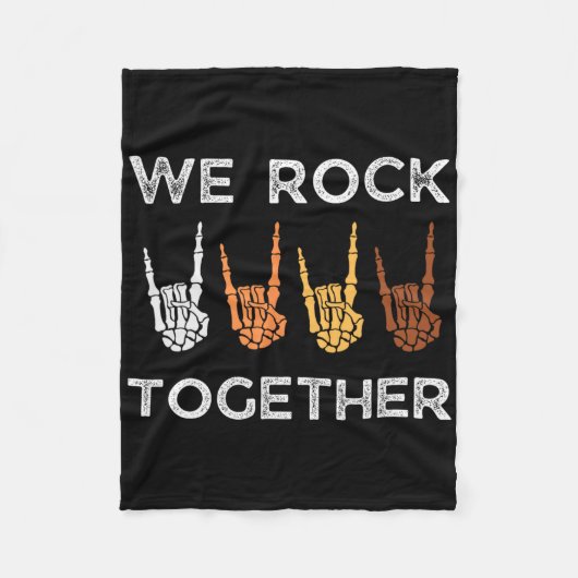 Couverture Polaire We Rock Together Skeleton Hands Rock Funny Hallowe (Devant)