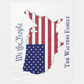 Couverture Polaire We the People USA Stars & Stripes Map Nom de famil (Devant)