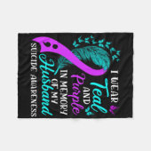 Couverture Polaire Wear Teal Purple In Memory Of My Husnd Suicide Awa (Devant (Horizontal))
