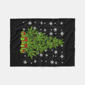 Couverture Polaire Weed Christmas Tree Funny Xmas T Men Women (Devant (Horizontal))