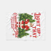 Couverture Polaire Weed Lover Smoking Light Up Christmas Tree  (Devant (Horizontal))