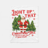 Couverture Polaire Weed Lover Smoking Light Up Christmas Tree  (Devant)