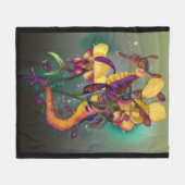 Couverture Polaire Weedy Seadragon avec orchidées (Devant (Horizontal))
