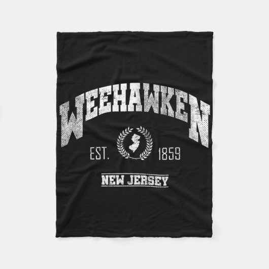 Couverture Polaire Weehawken Nj New Jersey Vintage Throwback (Devant)