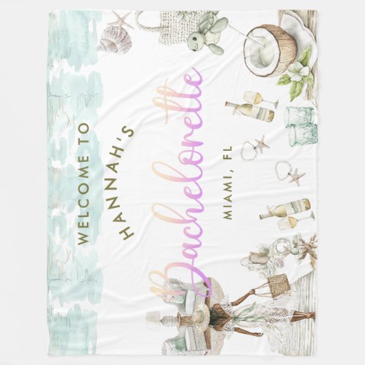 Couverture Polaire Week-end de Bachelorette de Miami Beach (Devant)