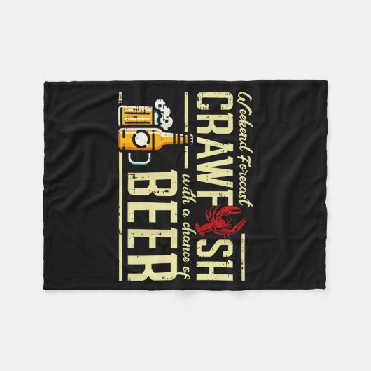 Couverture Polaire Weekend Forecast Crawfish Beer Funny Crayfish Dad (Devant (Horizontal))