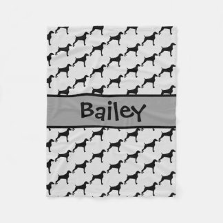 Couverture Polaire Weimaraner Chien Silhouette PERSONNALISÉ