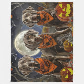 Couverture Polaire Weimaraner Halloween Éffrayant (Devant)