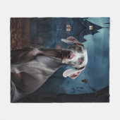 Couverture Polaire Weimaraner Halloween effroi (Devant (Horizontal))