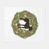 Couverture Polaire Weimaraner Silhouette Ombre dans une couronne (Devant (Horizontal))