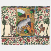 COUVERTURE POLAIRE WEIRD MÉDIÉVAL BESTIAIRE MUSIQUE, CAT JOUER ORGE (Devant (Horizontal))